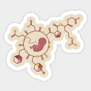 Oxytocin hormone molecule and baby Sticker